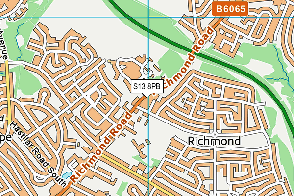 S13 8PB map - OS VectorMap District (Ordnance Survey)