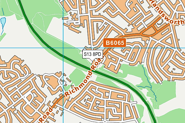 S13 8PD map - OS VectorMap District (Ordnance Survey)