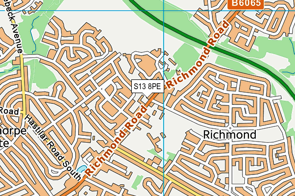S13 8PE map - OS VectorMap District (Ordnance Survey)