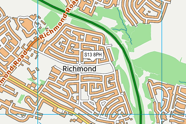 S13 8PH map - OS VectorMap District (Ordnance Survey)