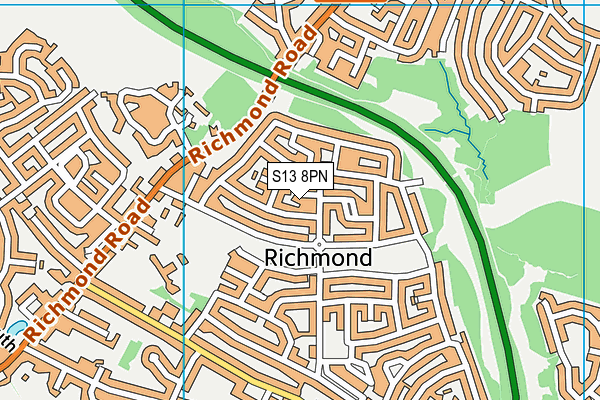 S13 8PN map - OS VectorMap District (Ordnance Survey)