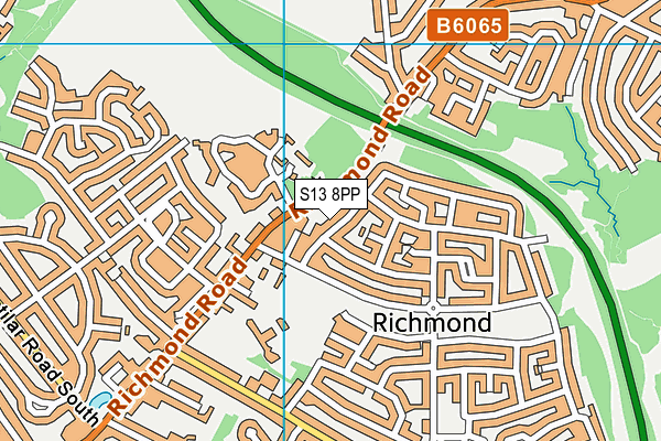S13 8PP map - OS VectorMap District (Ordnance Survey)