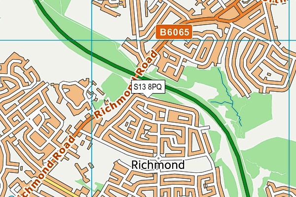 S13 8PQ map - OS VectorMap District (Ordnance Survey)