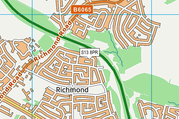 S13 8PR map - OS VectorMap District (Ordnance Survey)