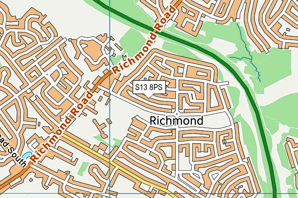S13 8PS map - OS VectorMap District (Ordnance Survey)