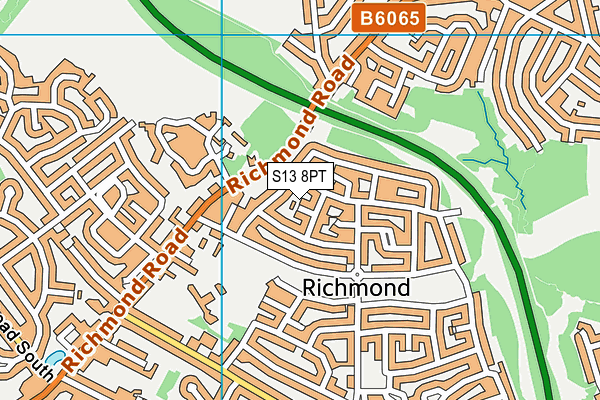 S13 8PT map - OS VectorMap District (Ordnance Survey)