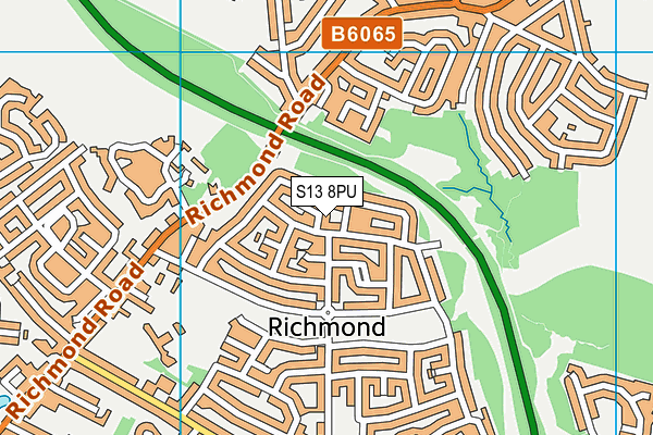 S13 8PU map - OS VectorMap District (Ordnance Survey)