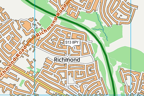 S13 8PY map - OS VectorMap District (Ordnance Survey)