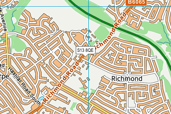 S13 8QE map - OS VectorMap District (Ordnance Survey)