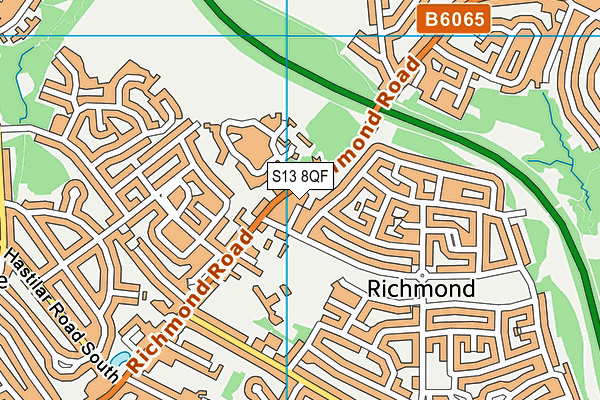 S13 8QF map - OS VectorMap District (Ordnance Survey)