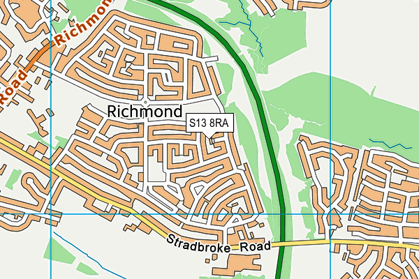 S13 8RA map - OS VectorMap District (Ordnance Survey)