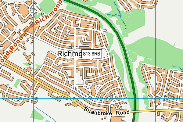 S13 8RB map - OS VectorMap District (Ordnance Survey)