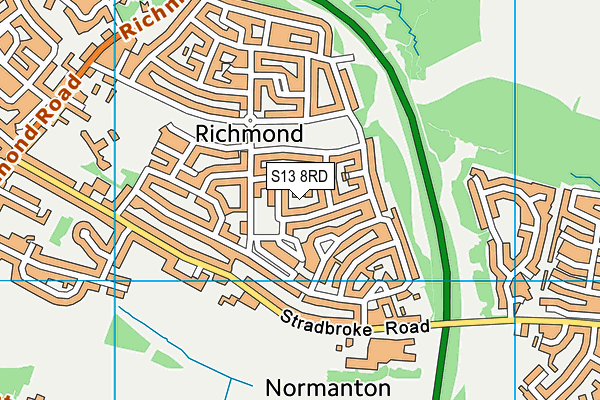 S13 8RD map - OS VectorMap District (Ordnance Survey)