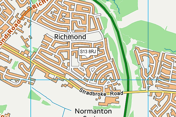 S13 8RJ map - OS VectorMap District (Ordnance Survey)