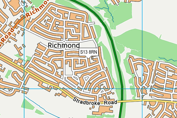 S13 8RN map - OS VectorMap District (Ordnance Survey)