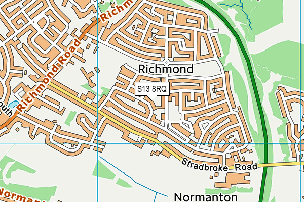 S13 8RQ map - OS VectorMap District (Ordnance Survey)