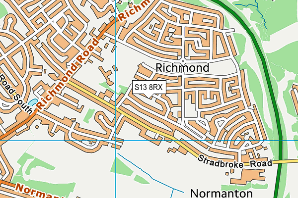 S13 8RX map - OS VectorMap District (Ordnance Survey)