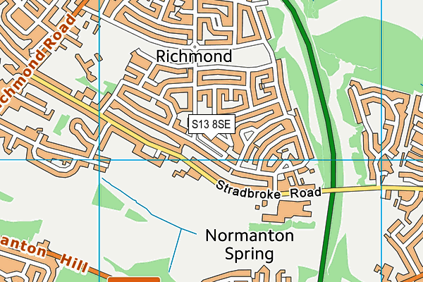 S13 8SE map - OS VectorMap District (Ordnance Survey)