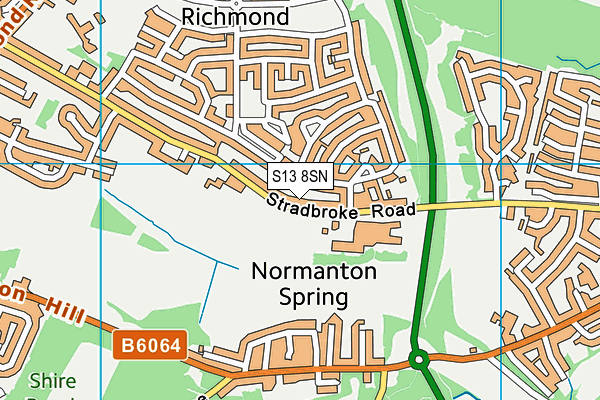 S13 8SN map - OS VectorMap District (Ordnance Survey)