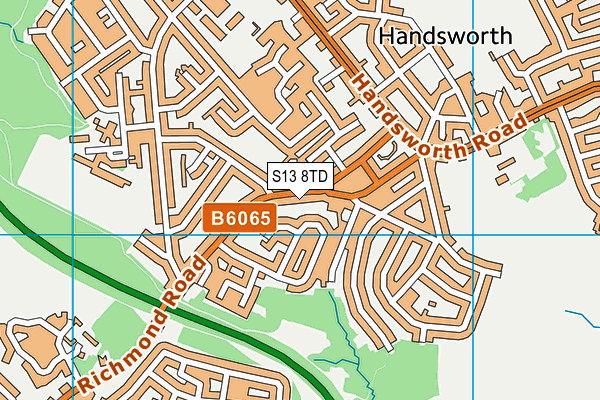 S13 8TD map - OS VectorMap District (Ordnance Survey)