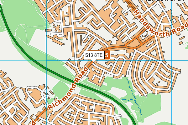 S13 8TE map - OS VectorMap District (Ordnance Survey)