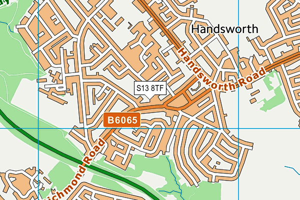 S13 8TF map - OS VectorMap District (Ordnance Survey)