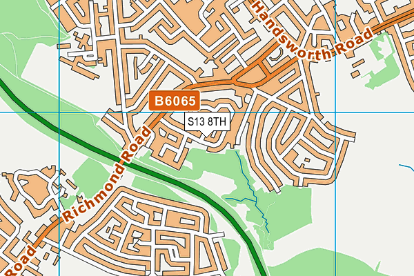 S13 8TH map - OS VectorMap District (Ordnance Survey)