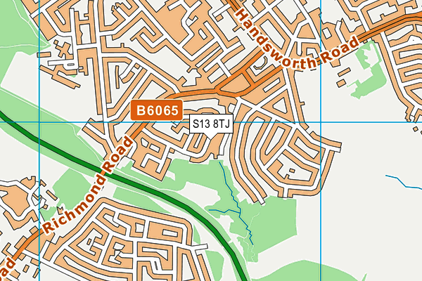 S13 8TJ map - OS VectorMap District (Ordnance Survey)