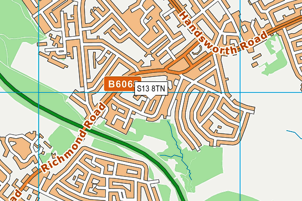 S13 8TN map - OS VectorMap District (Ordnance Survey)