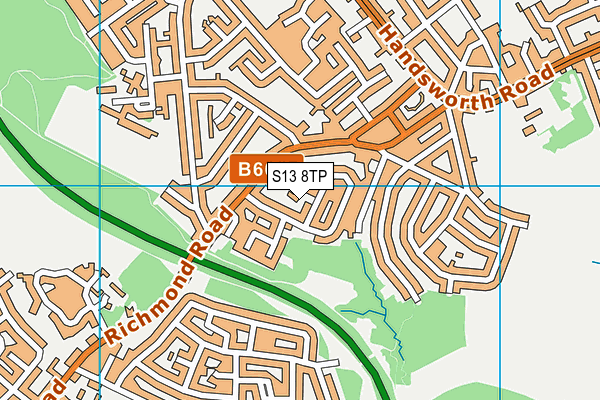 S13 8TP map - OS VectorMap District (Ordnance Survey)