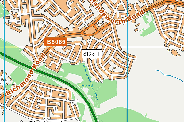 S13 8TT map - OS VectorMap District (Ordnance Survey)