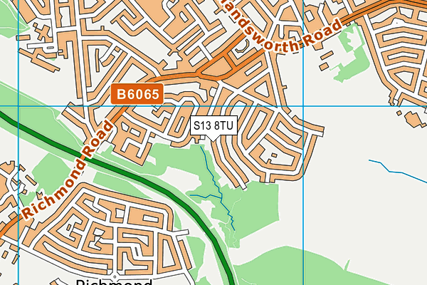 S13 8TU map - OS VectorMap District (Ordnance Survey)
