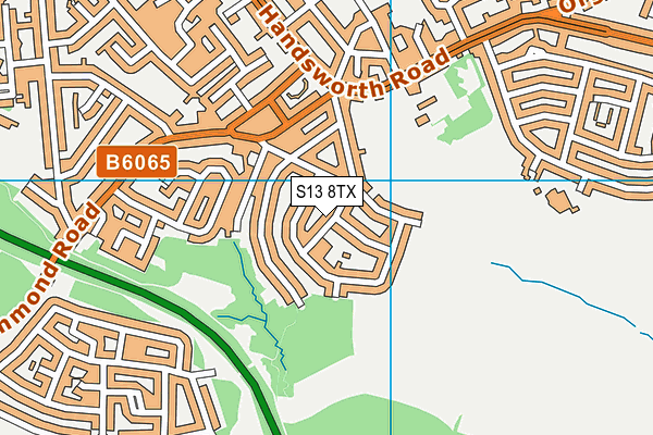 S13 8TX map - OS VectorMap District (Ordnance Survey)