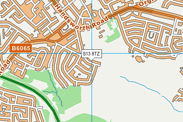 S13 8TZ map - OS VectorMap District (Ordnance Survey)