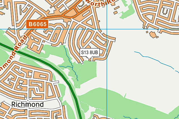 S13 8UB map - OS VectorMap District (Ordnance Survey)
