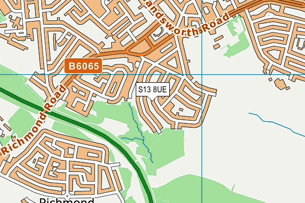 S13 8UE map - OS VectorMap District (Ordnance Survey)