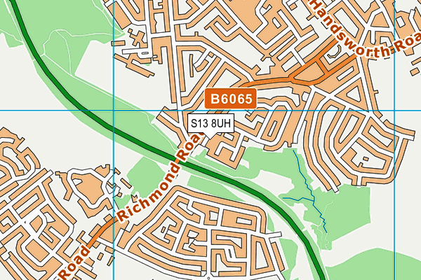 S13 8UH map - OS VectorMap District (Ordnance Survey)