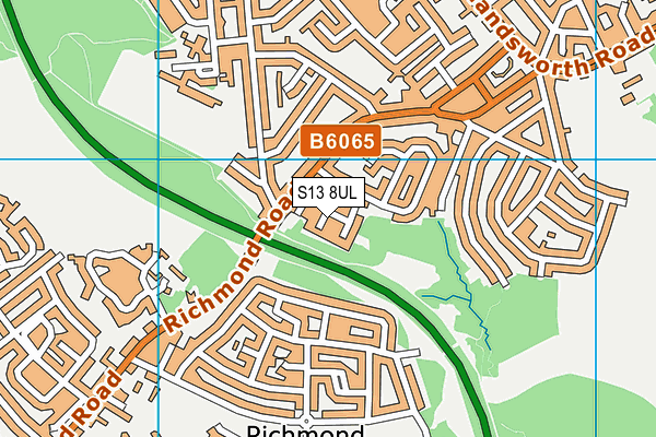 S13 8UL map - OS VectorMap District (Ordnance Survey)