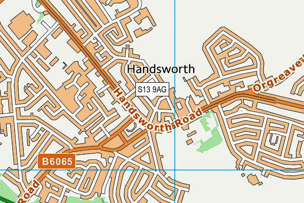 S13 9AG map - OS VectorMap District (Ordnance Survey)