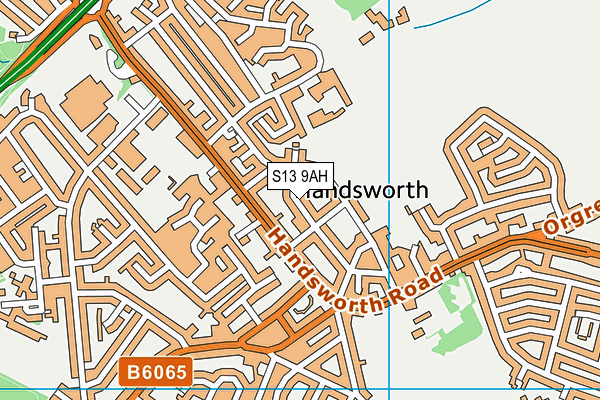 S13 9AH map - OS VectorMap District (Ordnance Survey)