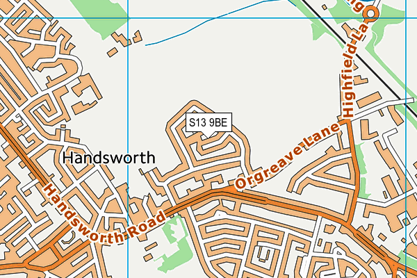 S13 9BE map - OS VectorMap District (Ordnance Survey)