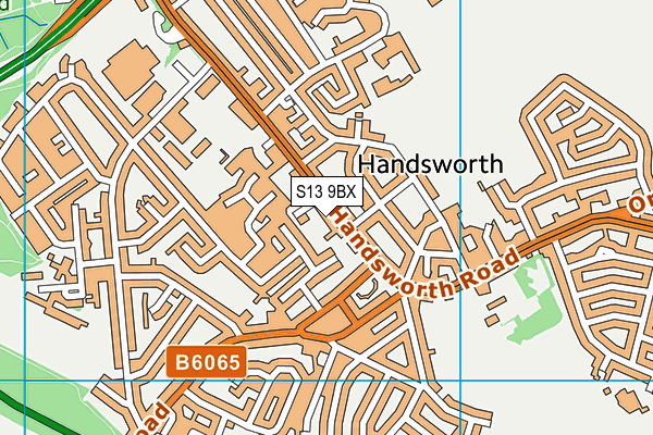 S13 9BX map - OS VectorMap District (Ordnance Survey)