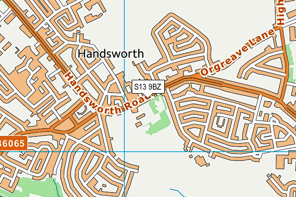 S13 9BZ map - OS VectorMap District (Ordnance Survey)