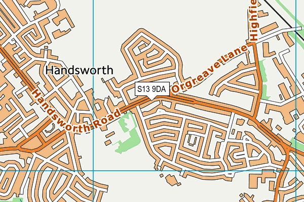 S13 9DA map - OS VectorMap District (Ordnance Survey)