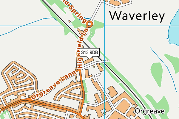 S13 9DB map - OS VectorMap District (Ordnance Survey)