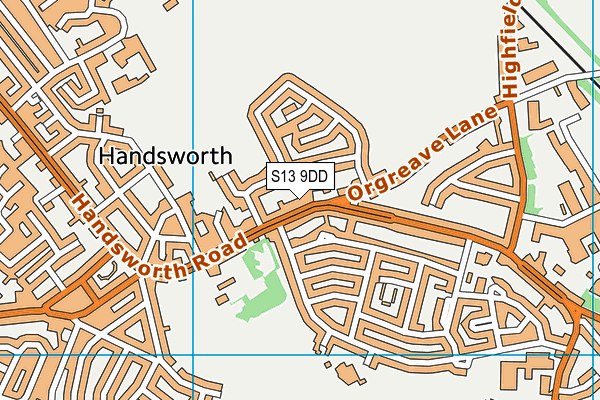 S13 9DD map - OS VectorMap District (Ordnance Survey)