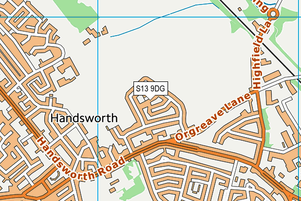 S13 9DG map - OS VectorMap District (Ordnance Survey)