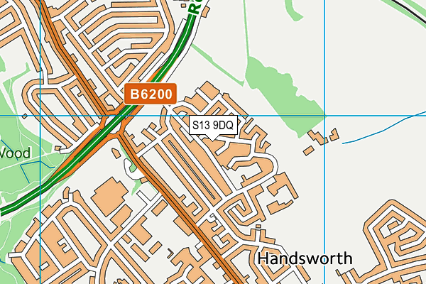 S13 9DQ map - OS VectorMap District (Ordnance Survey)