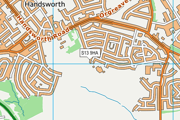 S13 9HA map - OS VectorMap District (Ordnance Survey)