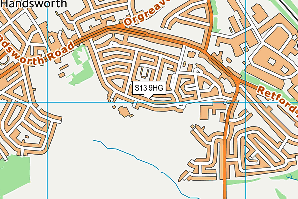 S13 9HG map - OS VectorMap District (Ordnance Survey)